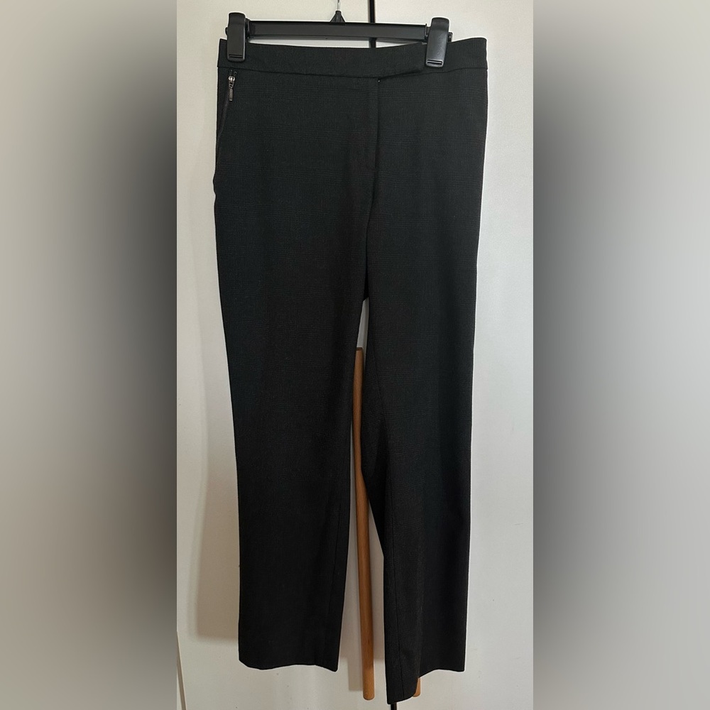 FENN WRIGHT MANSON Women's Dark Gray Checkered Trousers Pants Size 12